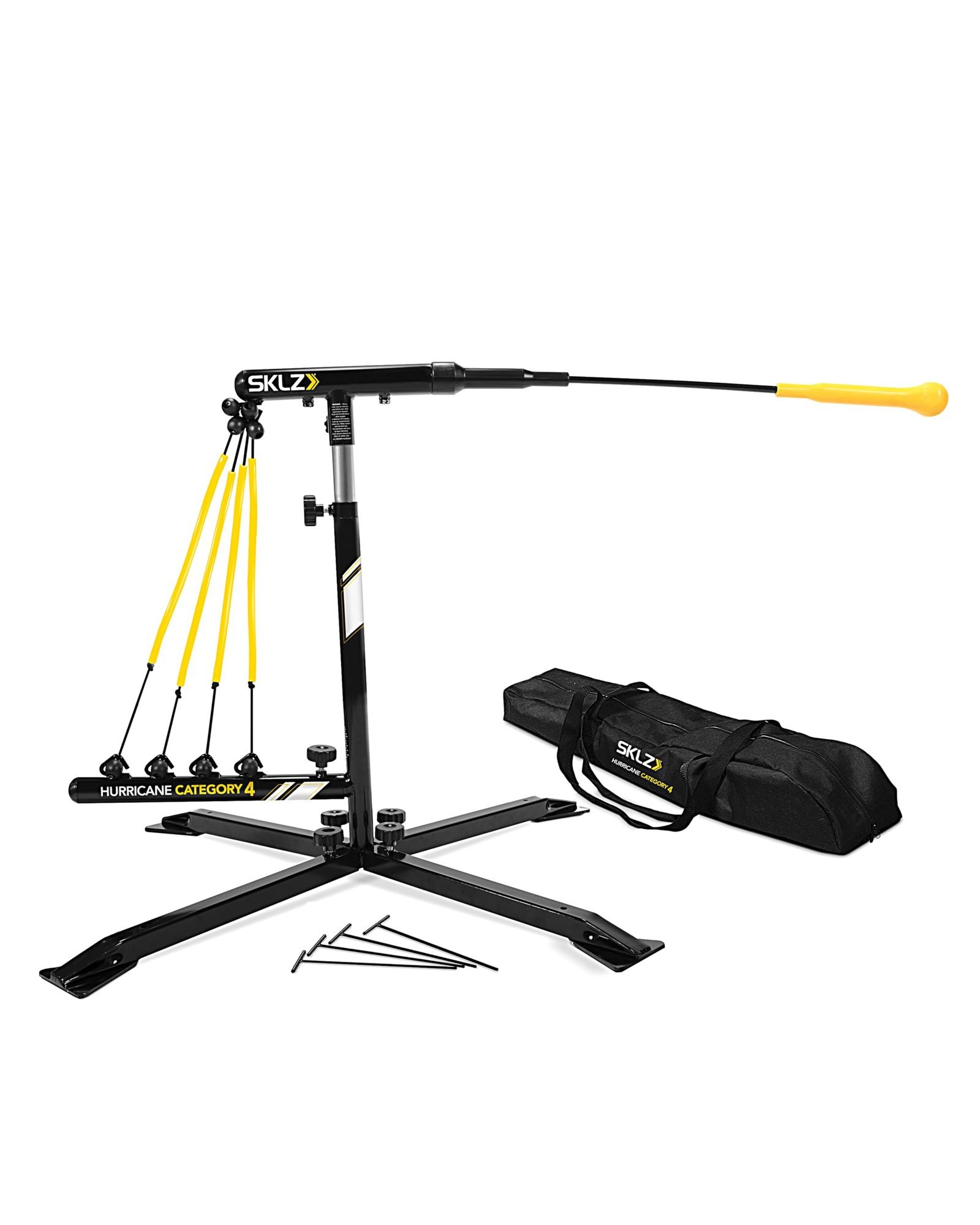 SKLZ Hurricane Category 4 baseball training aid with yellow bat