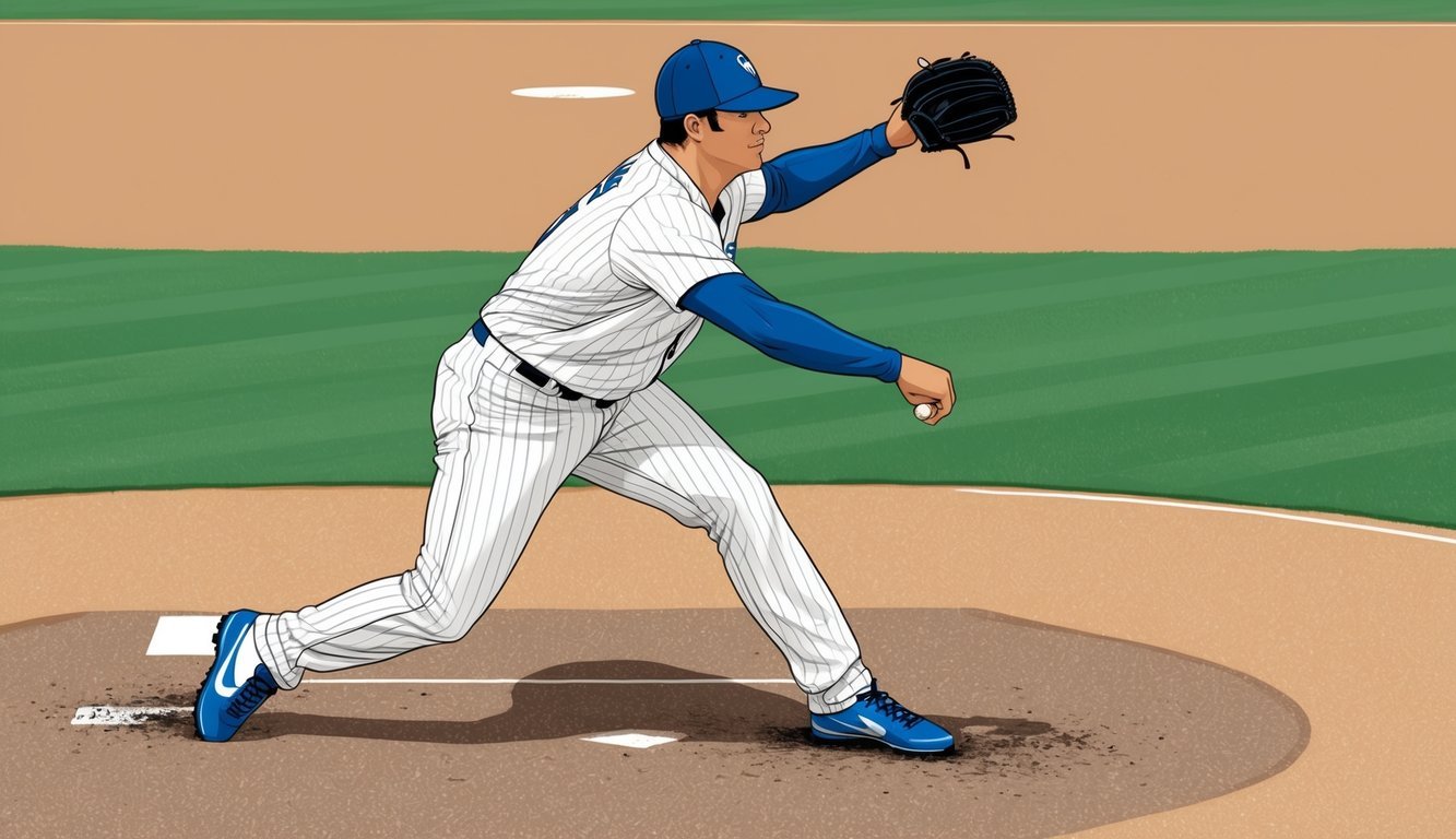 A baseball pitcher demonstrates the proper grip and release of an iso pitch, with a clear focus on hand positioning and movement