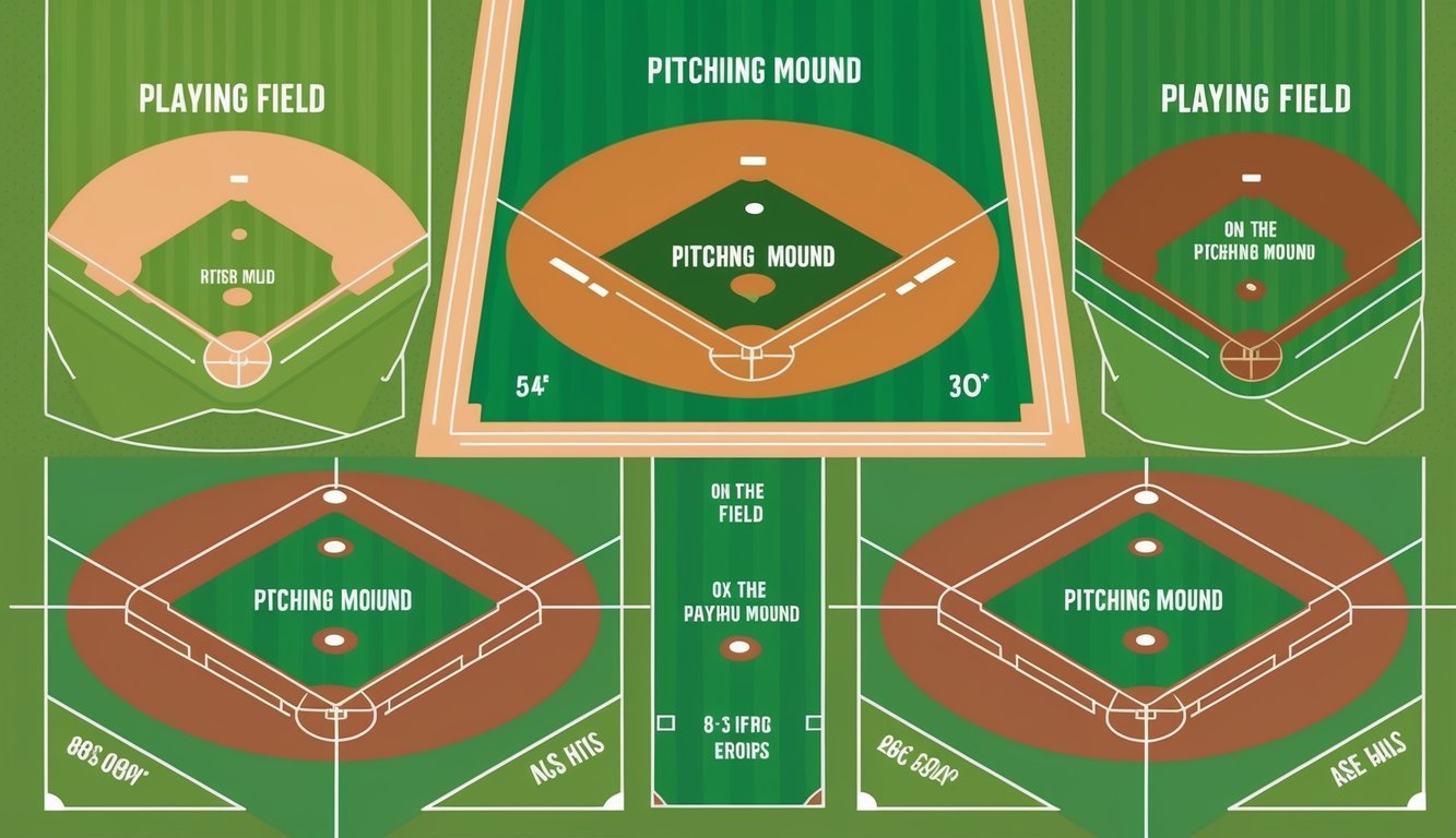 The pitching mound distances vary on different playing fields, tailored to specific age groups